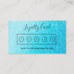 Visite Carte de fidélité personnalisée Blue Faux Parties 