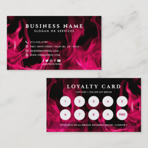 Visite Carte de fidélité personnalisée Flames roses moder
