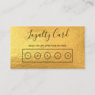 Visite Carte de fidélité personnalisée Gold
