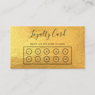 Visite Carte de fidélité personnalisée Gold