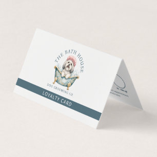 Visite Carte de fidélité pliée pour le toilettage de chie