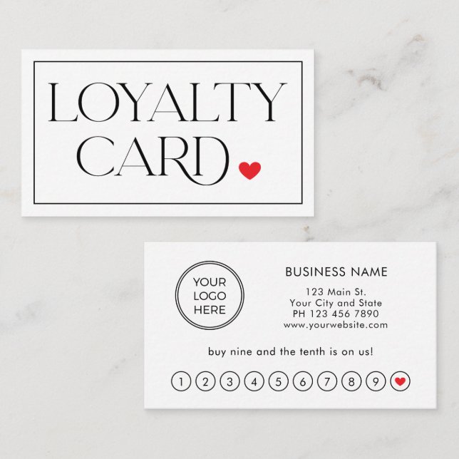 Visite Carte de Fidélité Professionnelle Minimaliste Mode (Devant / Derrière)