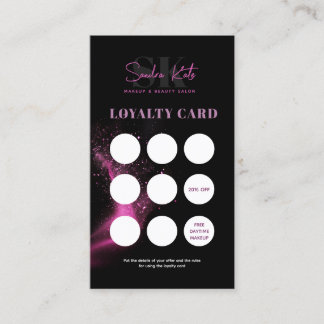 Visite Carte de fidélité QR Code du salon de beauté Black