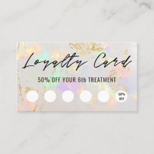 Visite carte de fidélité texture opale blanche