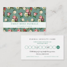 Carte de fidélité Vintage Rose Floral Punch
