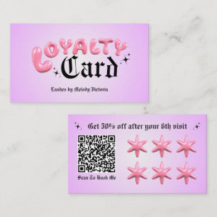 Visite Carte de fidélité violette pétillante pour entrepr