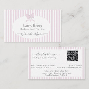 Visite Carte de la boutique à ruban rose pâle