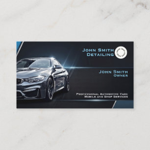 Visite Carte de lavage et de detailing de voiture bleue a
