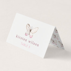 Visite Carte de lieu pliée simple à papillon transparent