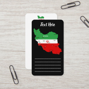 Visite Carte de l'Iran avec drapeau et emblème