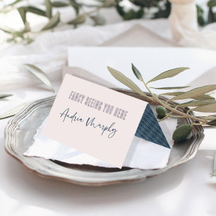 Visite Carte de Mariage rose et bleu amusant