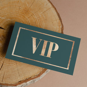 Visite Carte de membre VIP élégante verte cadet or rose c
