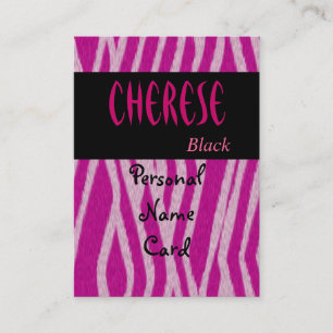 Visite Carte de nom personnelle de profil Tigre Rose Noir