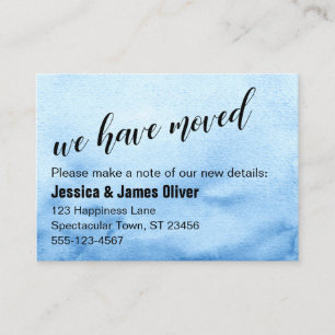 Visite Carte de notification « Aquarelle ombrée bleue »