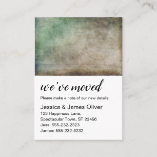 Visite Carte de notification Green Brown Ombre Grunge
