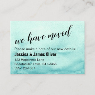 Visite Carte de notification Ombre sarcelle Aquarelle
