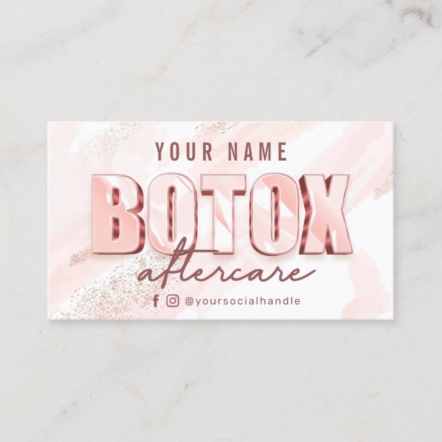 Visite Carte de Parties scintillant d'aquarelle rose (Devant)