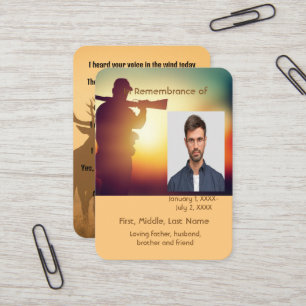 Visite Carte de poche mémorial Chasseur de chasses Deer