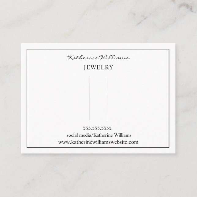 Visite Carte de présentation de barrette Simple Blanc| Ba (Devant)