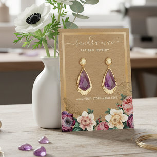 Visite Carte de présentation de bijoux de boucles d'oreil