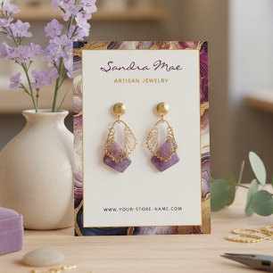 Visite Carte de Présentation de Bijoux en Marbre Pailleté