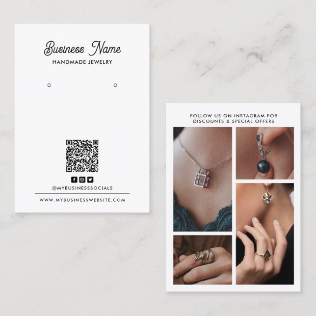 Visite Carte de Présentation de Boucles d'Oreilles avec 4 (Devant / Derrière)
