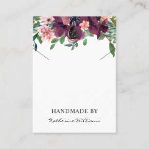 Visite Carte de présentation de collier Fleur aquarelle b