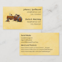Carte de présentation sociale Orange-tracteur