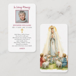 Visite Carte de prière Apparition de Notre-Dame de Fatima