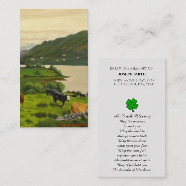 Visite Carte de prière commémorative (Devant / Derrière)