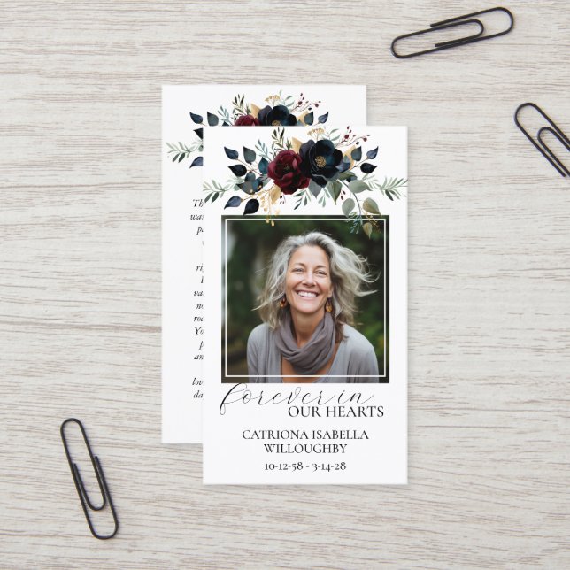 Visite Carte de prière commémorative de la marine de Bour (Devant/Arrière en situation)