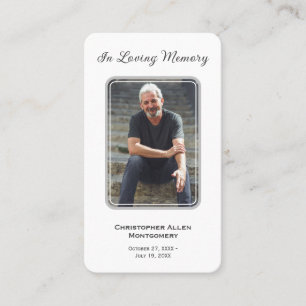 Visite Carte de prière commémorative de la photo funérair