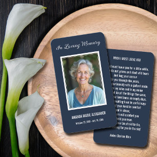 Visite Carte de prière commémorative de la photo funérair