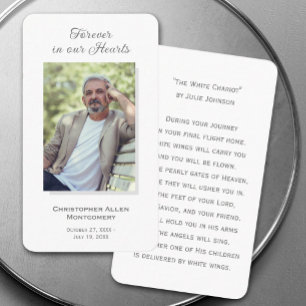 Visite Carte de prière commémorative de la photo funérair
