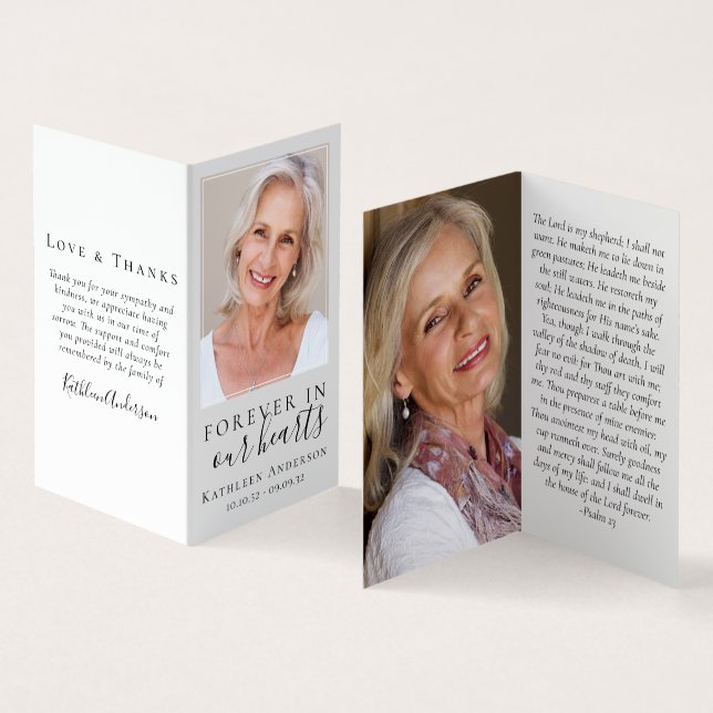 Visite Carte de prière commémorative Folever in Our Heart (Intérieur et extérieur)