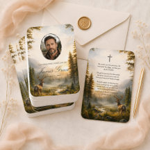 Carte de prière commémorative Hunter | Photo d'out