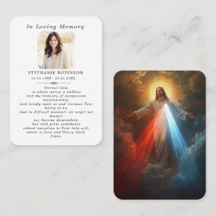 Visite Carte de prière funéraire catholique de la Divine