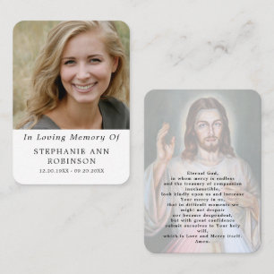 Visite Carte de prière funéraire catholique de la Divine
