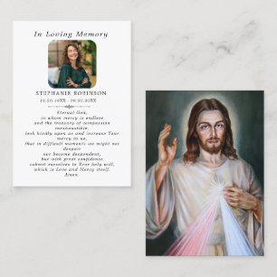 Visite Carte de prière funéraire catholique de la miséric