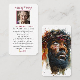 Visite Carte de prière funéraire Jésus Prière du Seigneur