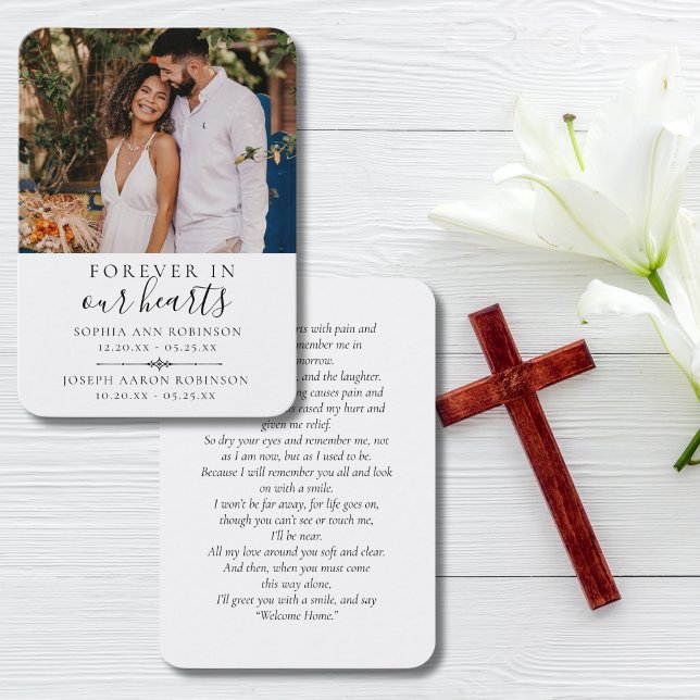 Visite Carte de prière funéraire mémorial double photo (Créateur téléchargé)