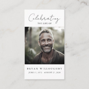 Visite Carte de prière funéraire minimaliste moderne