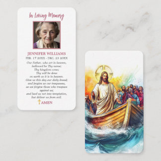 Visite Carte de prière Jésus calmant la tempête Chrétienn