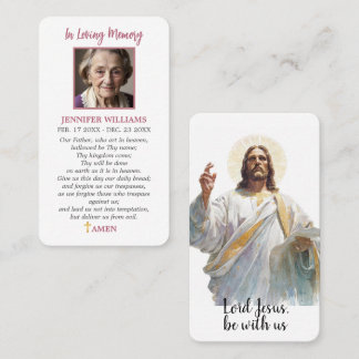 Visite Carte de prière Jésus Obsèques Sympathie Catholiqu