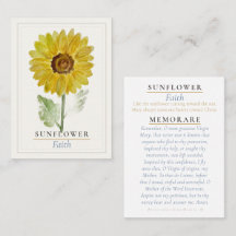 Carte de prière sainte du jardin marian sunflower