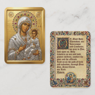Visite carte de prière Vierge Marie