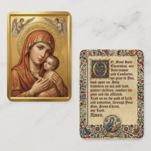 Visite carte de prière Vierge Marie