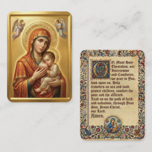 Visite carte de prière Vierge Marie
