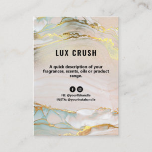 Visite Carte de prix de l'encre d'alcool de luxe
