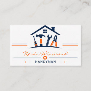 Visite Carte de professionnel bleu et orange moderne